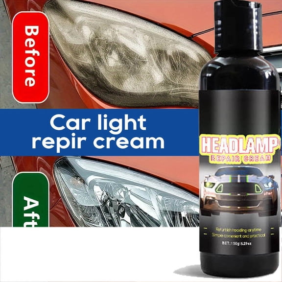 Car Headlight Cleaner Kit Yellowing Oxidation Fogging Removal Transparency Restoration Improves Night Visibility Long Lasting UV Coating for Halogen Xenon LED All Car Headlights Automotive Lighting