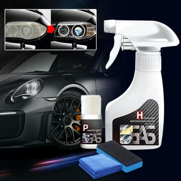 Car Headlight Crystal Coating Cleaner, Yellowing Oxidation Removal, Lens Restoration and Protective Coating, Improve Visibility for Night Driving and Daily Car Maintenance