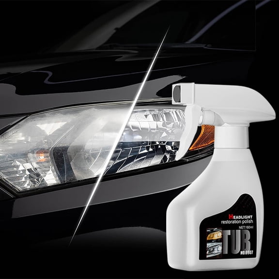 Car Headlight Crystal Coating Cleaner, Yellowing Removal and Lens Restoration Formula, Headlight Brightener Solution with Oxidation Removal, Protective Coating, Easy Application Headlight Restorer