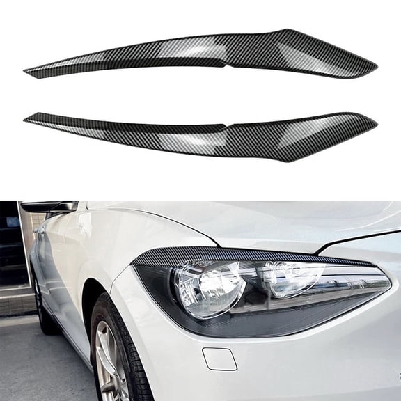 Car Headlight Eyebrow Eyelid Lamp Light Eyebrows Carbon Fiber Gloss Black For BMW F20 F21 1 Series 116i 118i 120i 125i 2011-2014