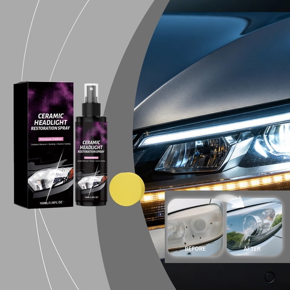 Car Headlight Repair Kit Solution, Yellowing Blurriness Restoration Cleaner, Brightness Enhancement Lamp Protection Set, Cost Effective DIY Headlight Refurbish Tool