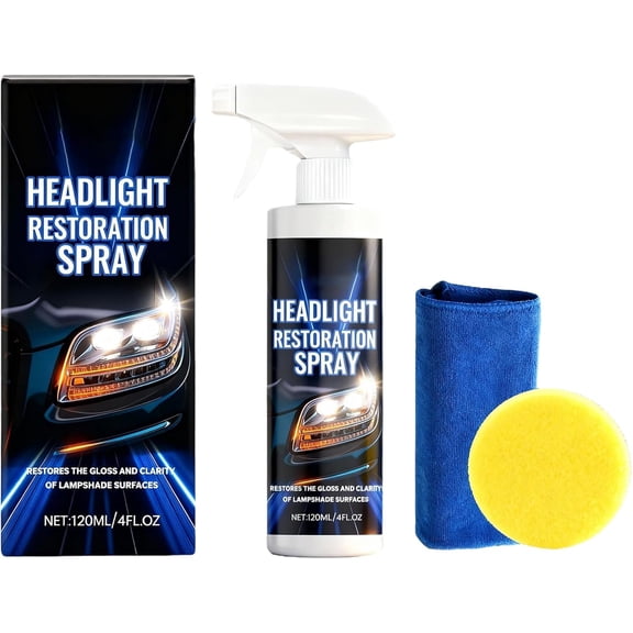 Car Headlight Restoration Kit, Auto Lamp Repair Spray for SUV Sedan Truck