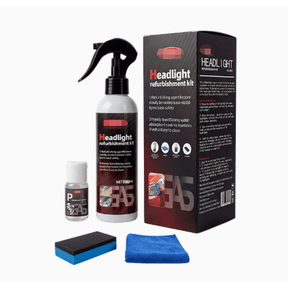 Car Headlight Restoration Kit Cleaning Polishing Spray Oxidation Remover, 1 or 2 Pack