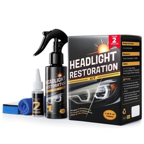 Car Headlight Restoration Kit, No Power Tools Required Headlight Cleaner and Restorer, Professional UV Protection Spray for Yellowed and Cloudy Lenses