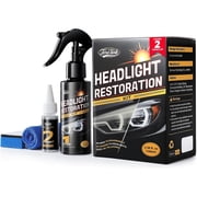 Car Headlight Restoration Kit, No Power Tools Required, Restoring to Like-New Condition, Covers 2-3 Vehicle Headlight Treatments, Headlight Cleaner and Restorer Kit, Headlight Restoration Spray