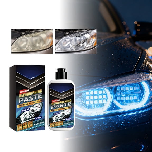 Car Headlight Restoration Paste, Yellowing Oxidation Remover, Polishing Compound for Auto Headlamp Lens Motorcycle SUV Truck