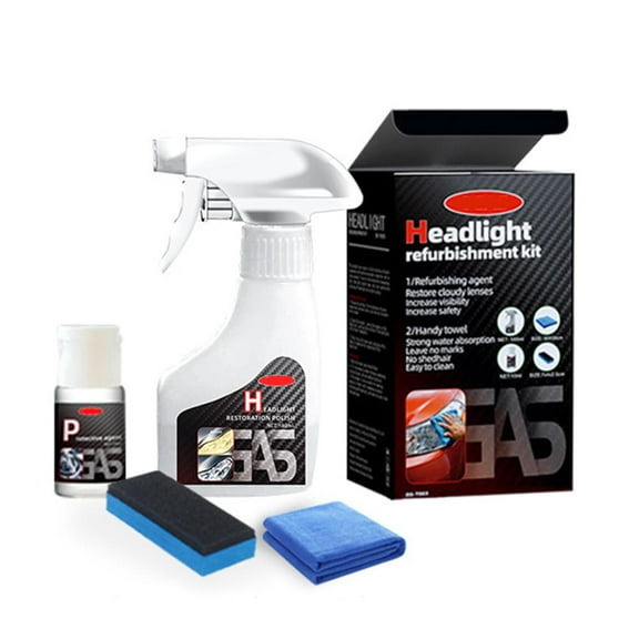 Car Headlight Restoration Polishing Kits, Automotive Head Light Restoration Fluid Kit, Ceramic Headlight Coating Cleaner and Restorer Spray, Brings Headlights Back to Like New Condition