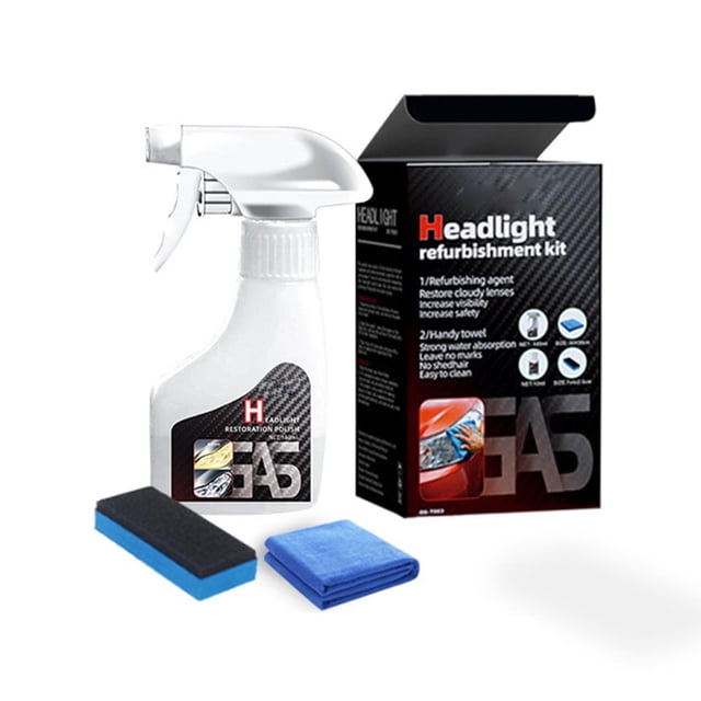 Car Headlight Restoration Polishing Kits Headlight Restoration, Car Light Polisher Cleaning Kits Ceramic Coating Spray Restorer(180ML)