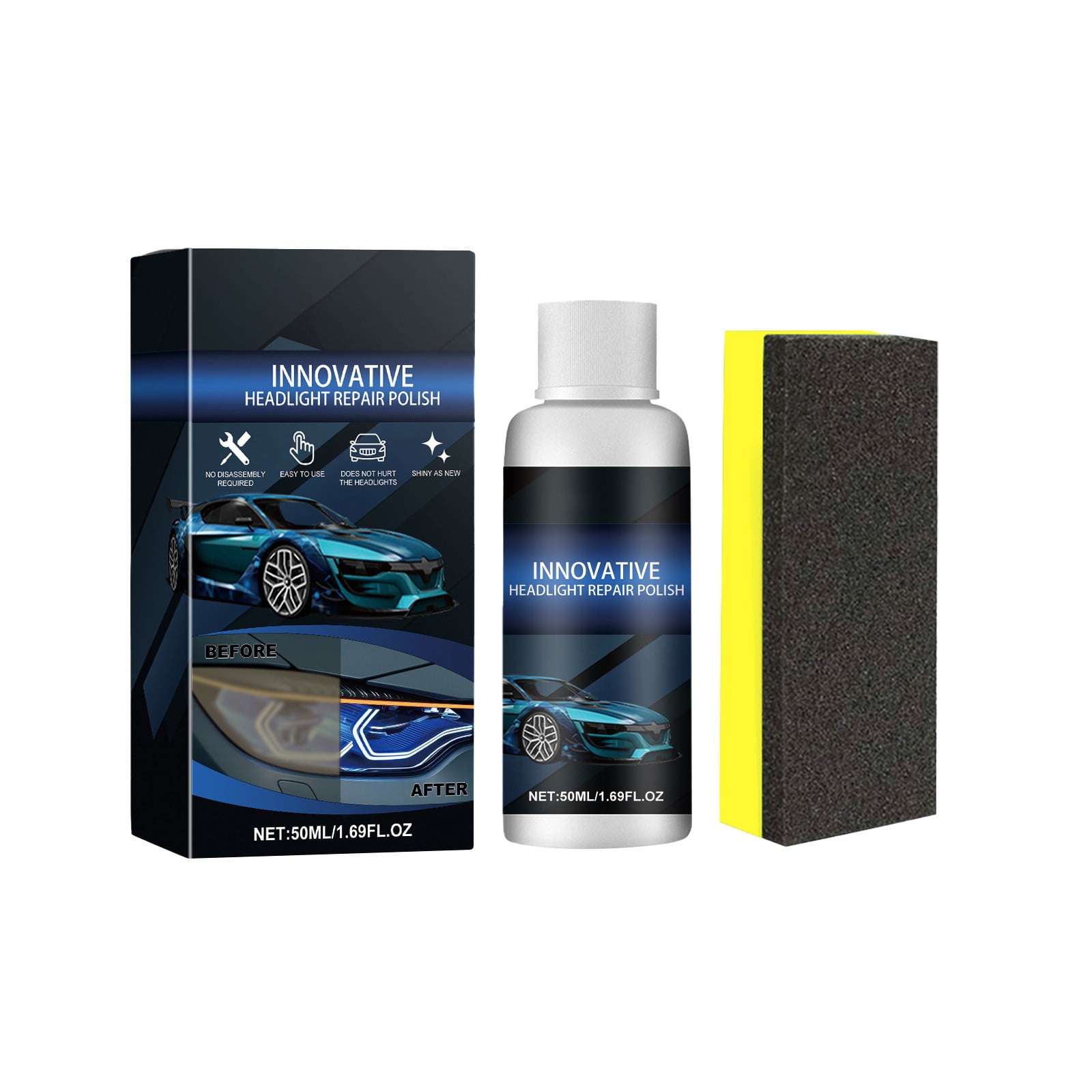 Car Headlight Set Refurbishment Yellowing Cleaning Refurbishment Agent