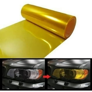 30 ×120CM Self Adhesive Headlight Film Taillight Yellow Tinted