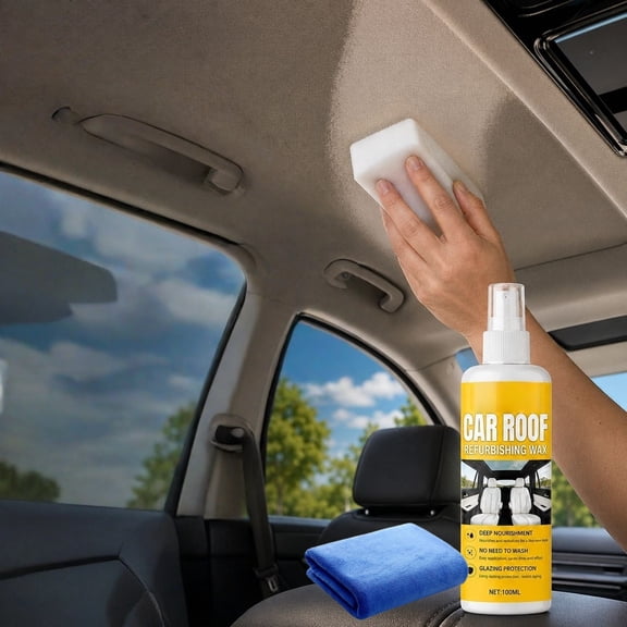 Car Headliner Cleaner Kit 100ml with Towel Stain Remover for Ceiling Seats and Carpets