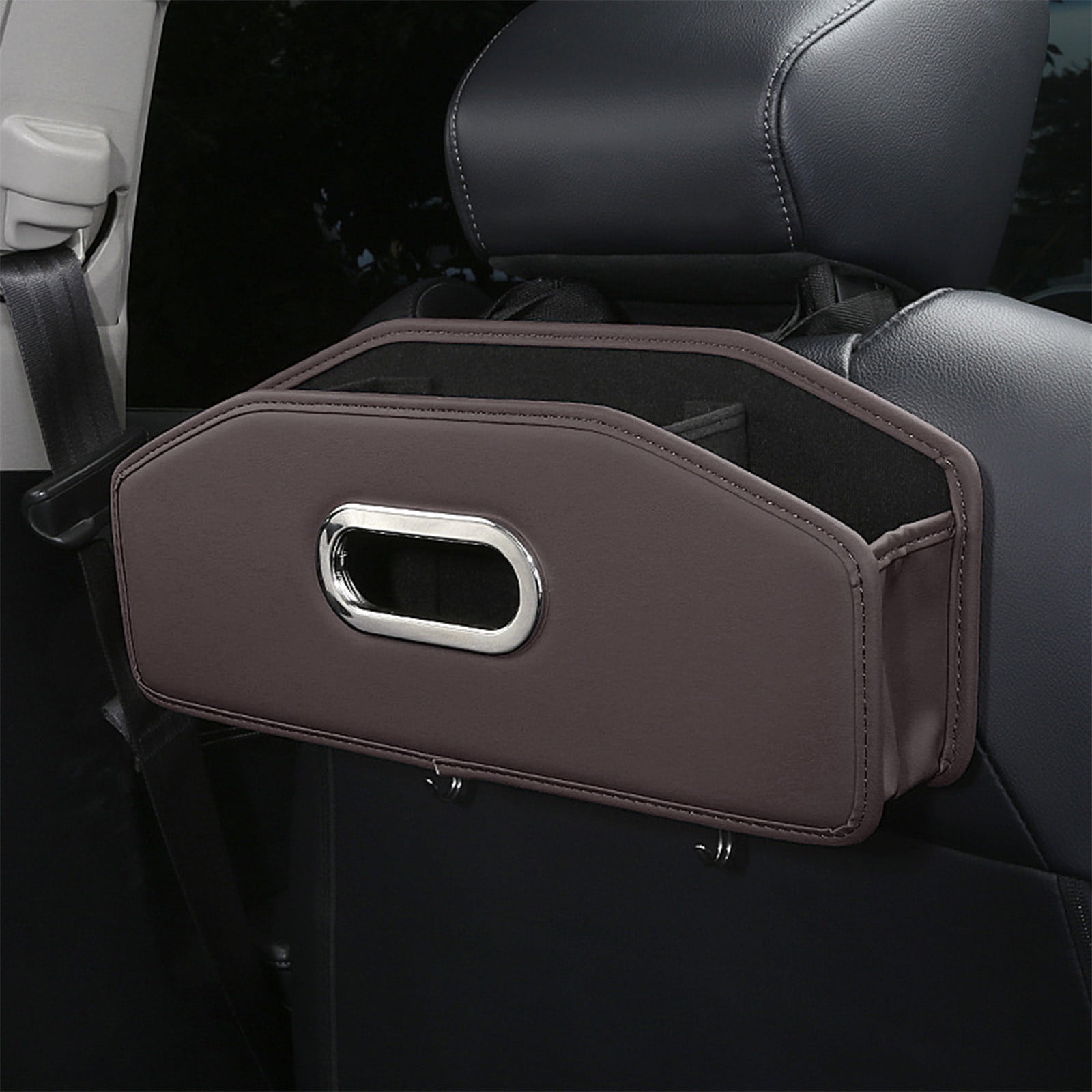 Car Headrest BackSeat Organizer with Cup Holder and Paper Towel Case - Hangable Storage Box for Car Backseat, Interior Decoration, Multifunctional Auto Travel Accessories