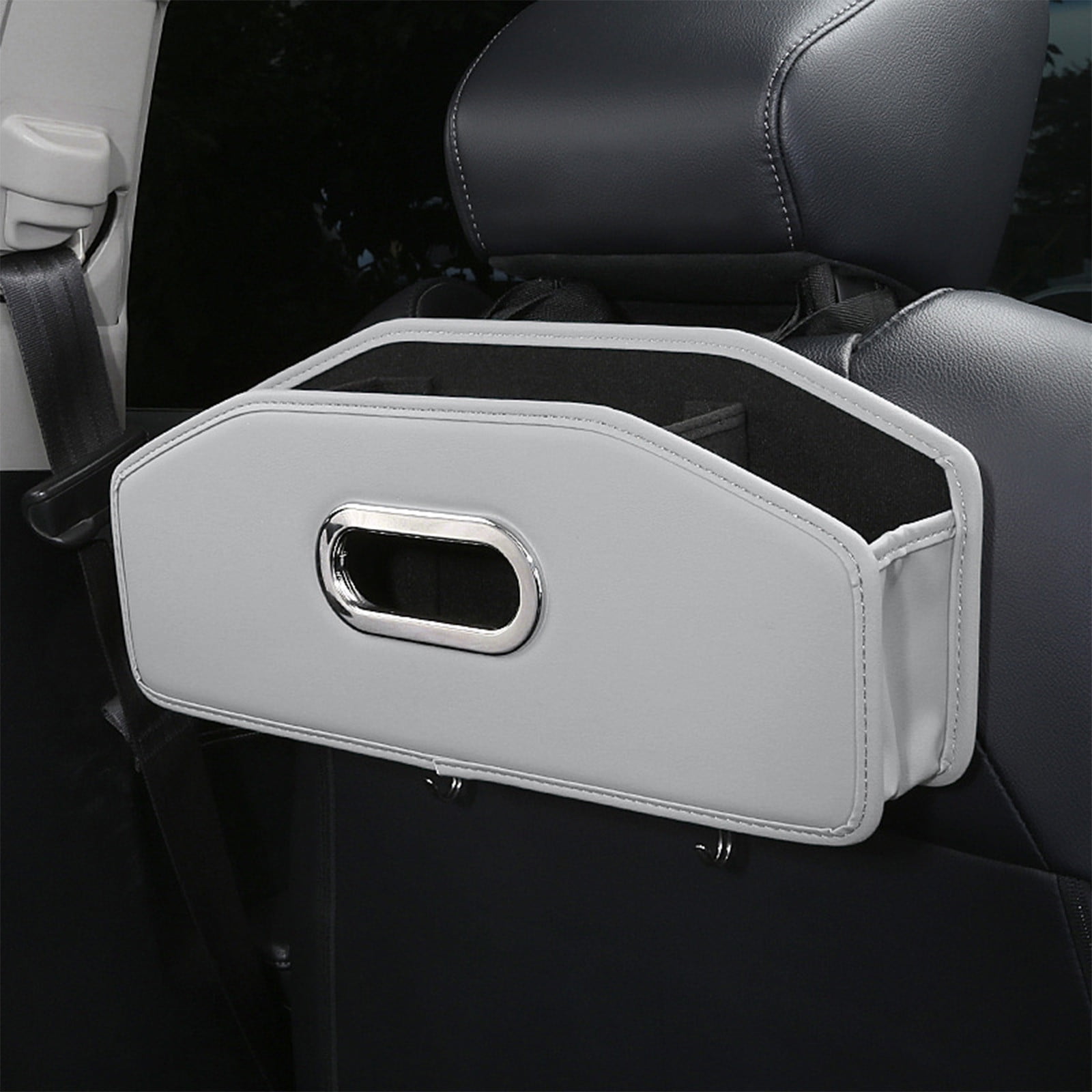 Car Headrest BackSeat Organizer with Cup Holder and Paper Towel Case - Hangable Storage Box for Car Backseat, Interior Decoration, Multifunctional Auto Travel Accessories