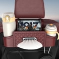 thumbnail image 1 of Car Headrest Backseat Organizer,Multifunctional Vehicle Seat Back Hanging Storage Box with Cup Holder and Hooks,Automotive Interior Headrest Storage Organizer,Universal Fit,Wine, 1 of 4