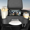 thumbnail image 1 of Car Headrest Backseat Organizer,Multifunctional Vehicle Seat Back Hanging Storage Box with Cup Holder and Hooks,Automotive Interior Headrest Storage Organizer,Universal Fit,Black, 1 of 3