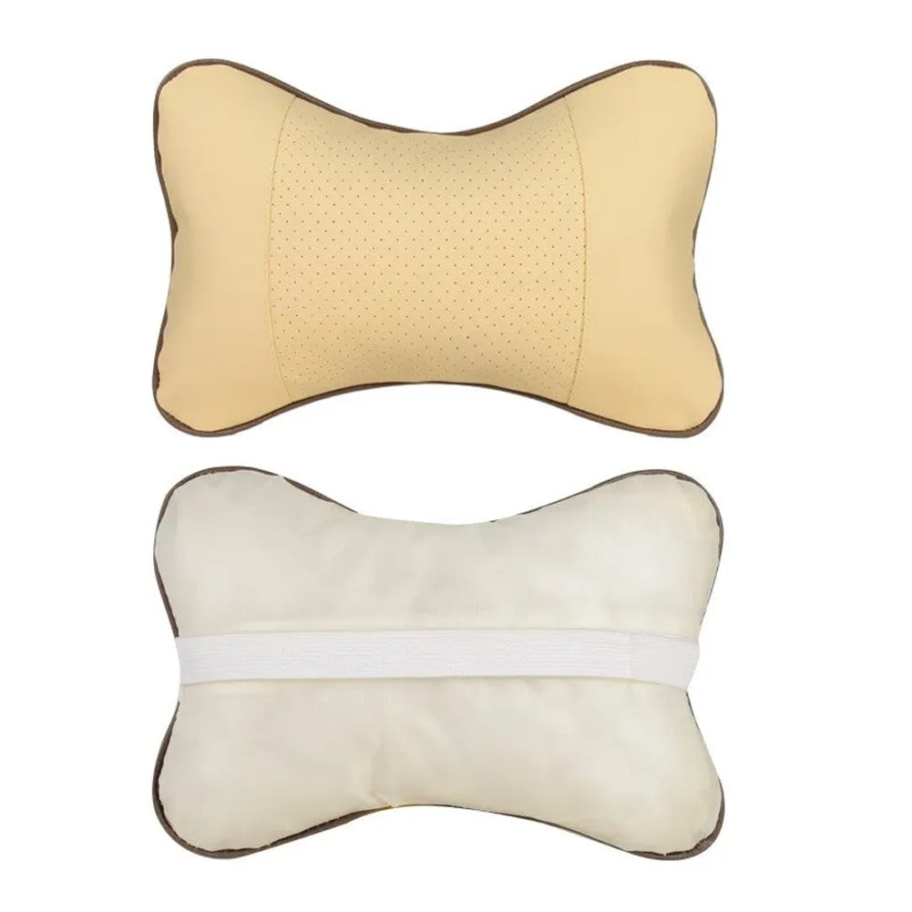 Swedish Flag Car Neck Pillows (Set Of 2) - Memory Foam Bone Shape, With Elastic Strap