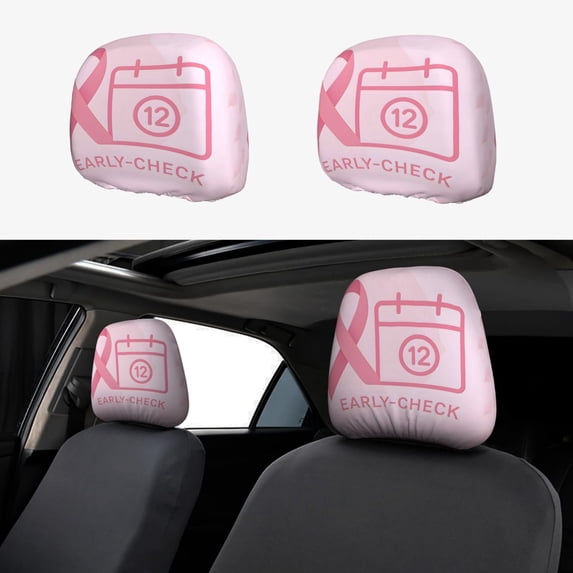 Car Headrest Cover 2 Pcs Soft Water Resistant Elastic Bottom Machine ...