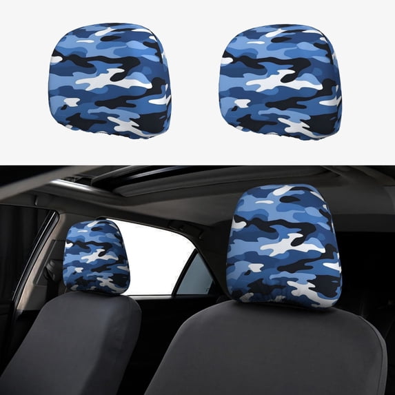Car Headrest Cover 2 Pcs Soft Water Resistant Elastic Bottom Machine ...