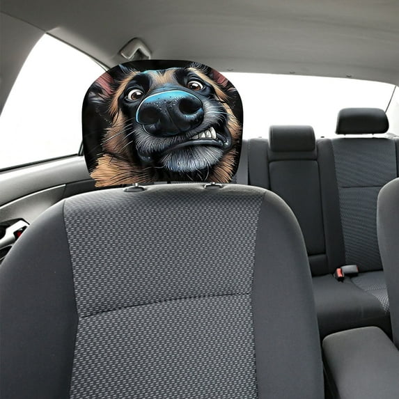 Car Headrest Cover under $5! kkbbma Car Headrest Cover Stretchable Auto Seat Protector Funny Print Design Universal Fit Vehicle Accessories Interior Decor for Men Women Drivers