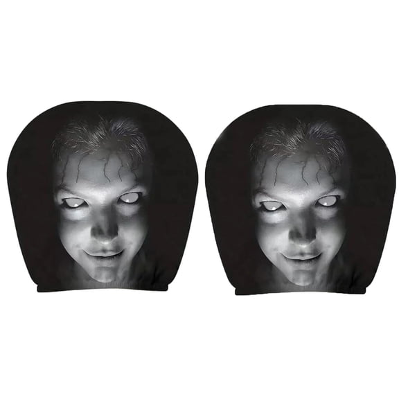 Car Headrest Covers Designed with Bold Funny Face Faces Cover, Stretchy Fabric Humorous Cushion Covers for Car