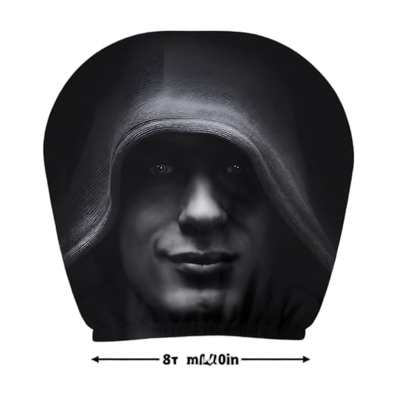Car Headrest Covers Elastic Dustproof Vehicle Neck Pillow Protective Slipcover Universal Fit for Auto Interior Decoration Dark Mystery Portrait Pattern