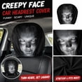 thumbnail image 1 of Car Headrest Covers – Ghost Face Stretchy Head Rest Protector 2 Pack – Soft Polyester Fabric Auto Seat Cover for Halloween Truck SUV Interior Decoration, 1 of 9
