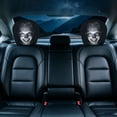 thumbnail image 1 of Car Headrest Covers Scary Face Printing Auto Seat Universal Elastic Headrest Protector with Glowing Eye Design Funny Halloween Decor for Interior Vehicle Truck SUV 11 Inch, 1 of 8