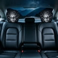 thumbnail image 1 of Car Headrest Covers Scary Face Printing Auto Seat Universal Elastic Headrest Protector with Glowing Eye Design Funny Halloween Decor for Interior Vehicle Truck SUV 11 Inch, 1 of 8