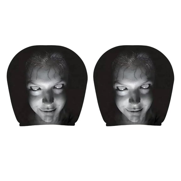 Car Headrest Covers, Soft Polyester Fabric with Funny Cartoon Print, Stretchy Seat Headrest Protector for Auto Interior Decoration – 2 Pack