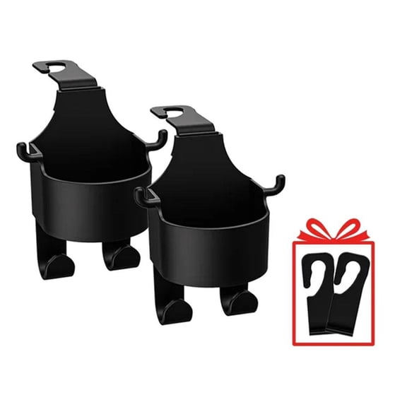Car Headrest Cup Holder, ABS Carbon Fiber Texture, 8.5x7.1x14.4cm, Multi-Function