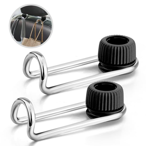 2 Pcs Car Headrest Hook Upgraded Car Seat Hook Multi Functional Hidden Headrest Hooks for Car Purse Universal Rotation Adjustable Hanger Rear Hook