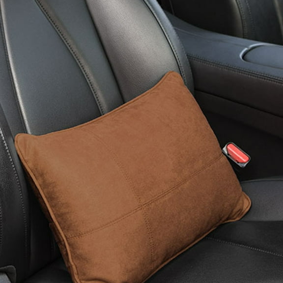 Car Headrest Leather Velvet Neck Pillow, Ergonomic Neck and Lumbar Support, Soft Velvet Cushion, High Density Slow Bounce Core, Adjustable Straps, Wide Vehicle Compatibility, Improve Driving Comfort