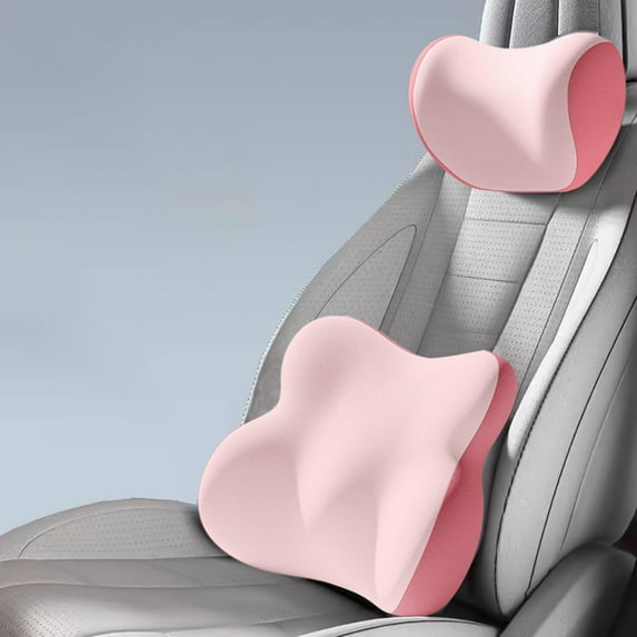 Car Headrest Lumbar Cushion Set - Colorful Backrest and Neck Pillow for Driving Comfort - Lumbar Support Cushion for Car Seats