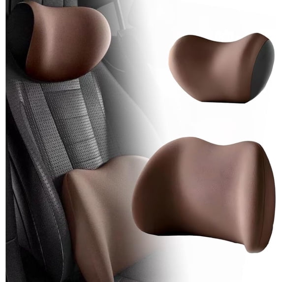 Car Headrest & Lumbar Support Cushion, 2025 Upgrade Ergonomic Car Seat Headrest & Lumbar Cushion with Adjustable Strap, Car Head Rest and Lumbar Pillow Set for Neck Back Pain Relie (Blue)
