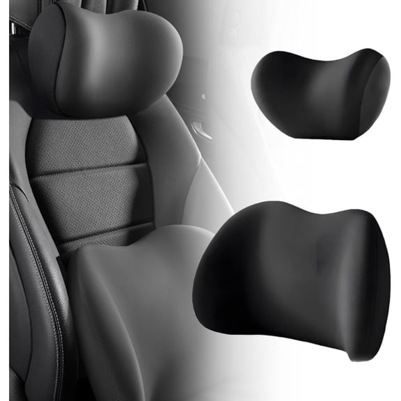 Car Headrest & Lumbar Support Cushion, 2025 Upgrade Ergonomic Car Seat Headrest & Lumbar Cushion with Adjustable Strap, Car Head Rest and Lumbar Pillow Set for Neck Back Pain Relie (Blue)