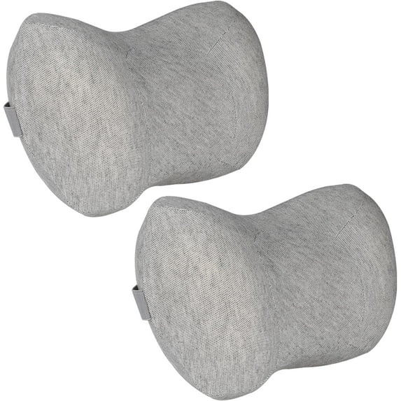 Car Headrest & Lumbar Support Cushion, Car Neck Pillow Kit, Memory Foam Ergonomic Car Headrest and Lumbar Support for Driving Fatigue Relief, Comfort and Support Your Neck and Back Neck Pillows-grey