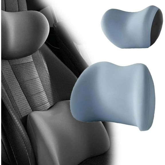 Car Headrest & Lumbar Support Cushionimage, Car Seat Back Cushion for Driving Seat, Back Support for Car Seat Driver, Comfort Neck Pillow for Truck Drive Office Chair, Cushion Memory Foam(Blue)