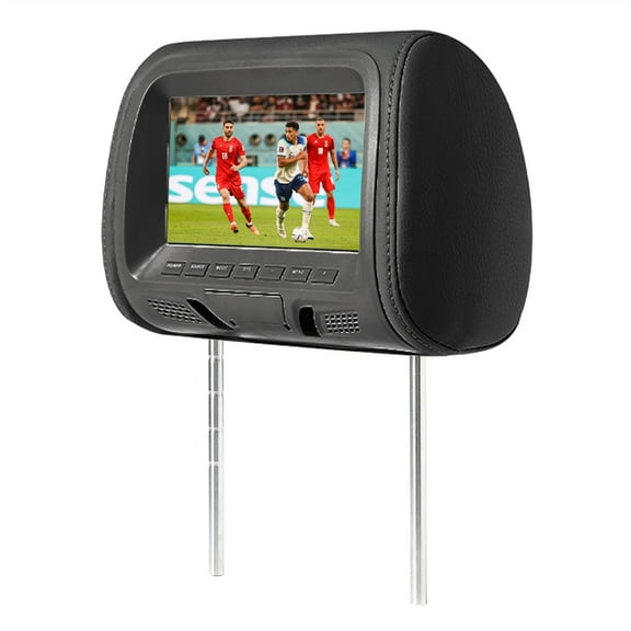 Car Headrest Monitor Universal 7 Inch TFT LED Screen Multimedia MP5 Player Pillow Support USB/SD Input FM/Speaker/Camera ,Easy to Install