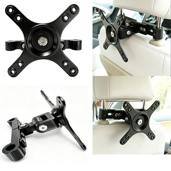 Car Headrest Mount,360 Rotation & 90 Tilt,Aluminum Alloy & Anti Slip,VESA 75x75/100x100,Compatible for 13-24 Inch TV & Monitor Mounts Devices