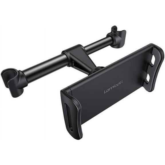 Car Headrest Mount, Tablet Headrest Holder - Stand Cradle Compatible with iPad Pro Air Mini, Galaxy Tabs, Other 4.7-10.5" Cellphones and Tablets - Black