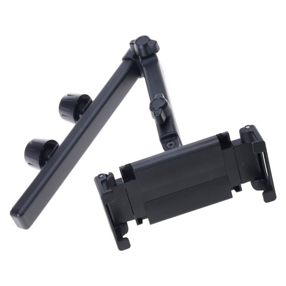 Car Headrest Mount for Tablets and Phones, Adjustable Rotation Aluminum Alloy Holder, Backseat Entertainment
