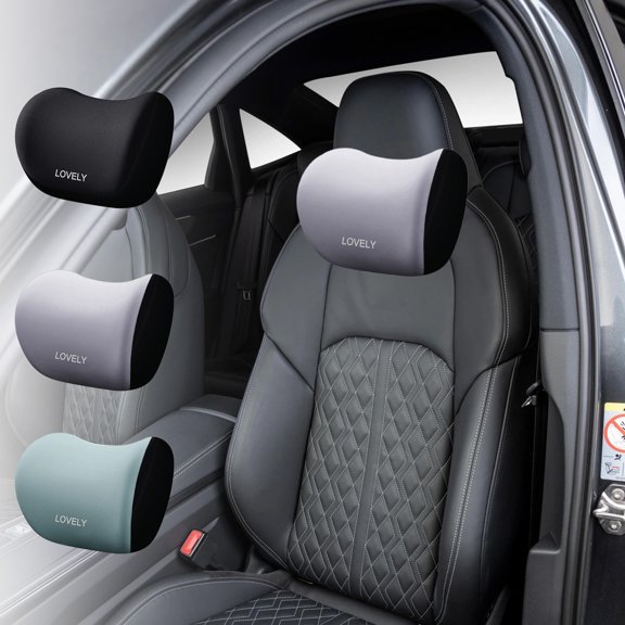 Car Headrest Neck Pillow Memory Foam Support Cushion Ergonomic Comfort for Driving Long Trip Travel Universal Vehicle Seat Accessory Cervical Relief,1 pc,Light Blue