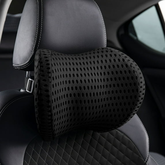 Car Headrest Neck Pillow with Removable 4D Mesh Cover, Ergonomic Memory Foam Travel Pillow – Machine Washable, Anti-Slip Buckle, Supports Neck on Long Drives, Office or Bed Use