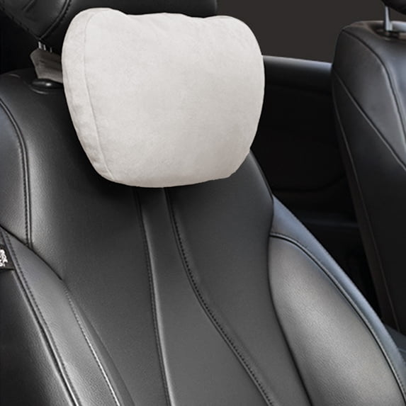 Car Headrest Neck Pillow Velvet Ergonomic Slow Rebound Spine Support Washable Design For Long Driving Office Chair Relaxation Use(Gray)