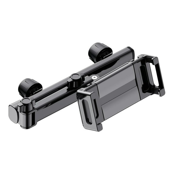 Car Headrest Phone Tablet Holder Double Rod Foldable 360 Degree Rotating Stand Holder Vehicle Backseat Mount