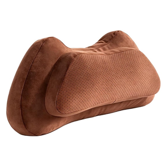 Car Headrest Pillow, 16.1" Suede Neck Support Cushion with Down Cotton Filling, Breathable Design for Road Trips & Commutes