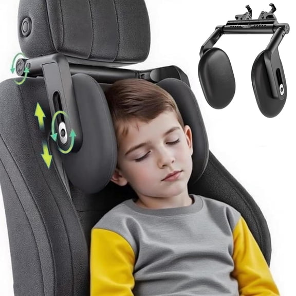Car Headrest Pillow, 360 Adjustable Car Headrest, Neck Support Pillow with Breathable Memory Foam, U- Shaped Design, Travel Car Sleeping Headrest, Suitable for Kids and Adults