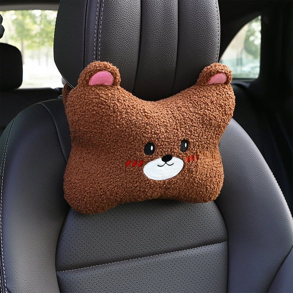 Car Headrest Pillow, Breathable Universal Neck and Back Support Cushion, Fatigue Relief for Driver and Passenger, Soft Comfortable Detachable Cover, Cute Interior Decorative Car Accessory
