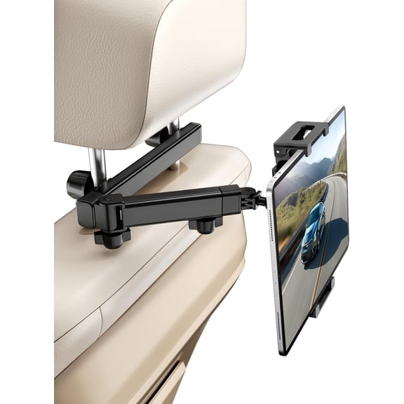 Car Headrest Tablet Holder for Back Seat, [Lockable 3 in 1 Extension Arm & 360° Rotation] iPad Car Mount, Road Trip Essentials for Kids,Compatible with 5.5-11" iPad Series & Tablets