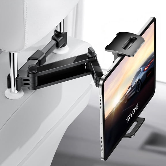 Car Headrest Tablet Holder Mount Stretchable Backseat Tablets Stand for Kids, Car Seat Mounts Compatible with iPad Pro 12.9 Air Mini, iPhone, Galaxy Tab, Switch, All 4.7-12.9" Screen Devices